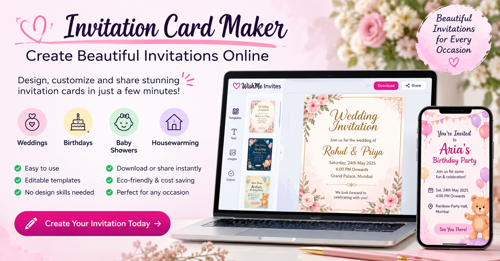 Invitation Card Maker – Create Beautiful Invitations Online