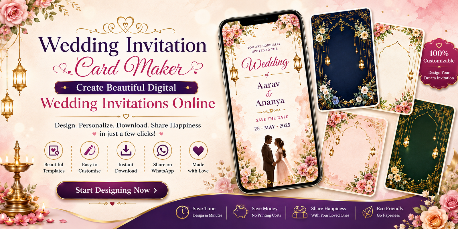 Wedding Invitation Card Maker: Create Beautiful Digital Wedding Invitations Online