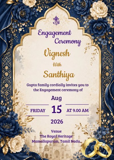 Engagement invitation card template