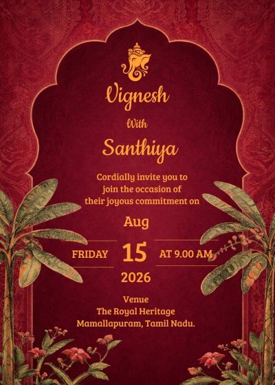 Indian wedding invitation templates
