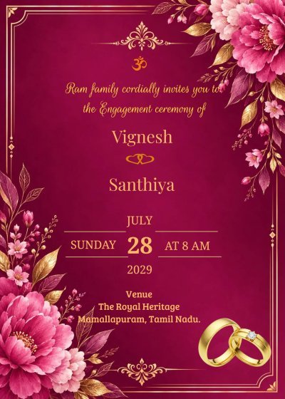 Royal Red Engagement Invitation - Free editable engagement invitation